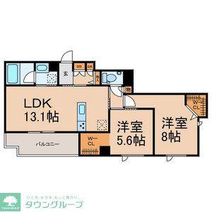GRANDY VILLA OHTAKANOMORI II(2LDK/1階)の間取り写真