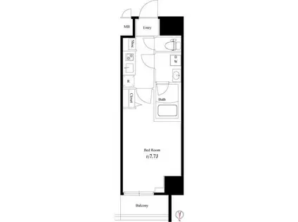 メインステージ錦糸町VIIラピス(1K/5階)の間取り写真