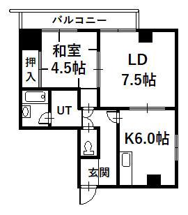 藤グリーンビル(1LDK/6階)の間取り写真