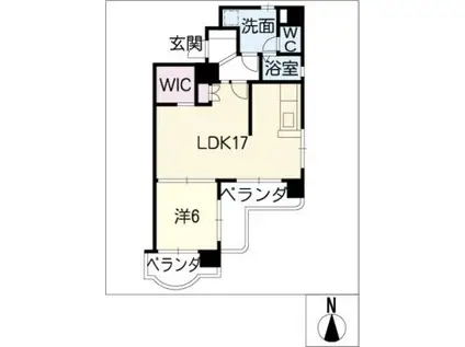 エクセル21(1LDK/3階)の間取り写真