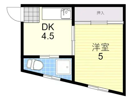 ライズワン天神ノ森レジデンス(1DK/3階)の間取り写真