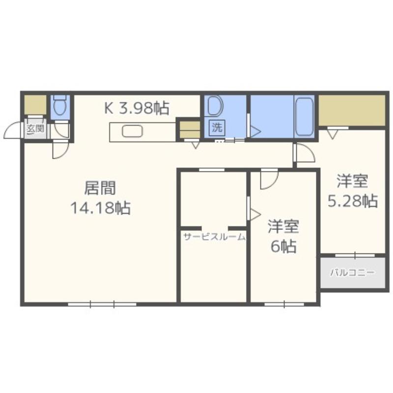 フェスタリア宮の森(3LDK/4階)の間取り写真