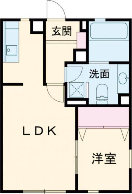 ヴォートル・メゾンC棟(1SK/1階)の間取り写真