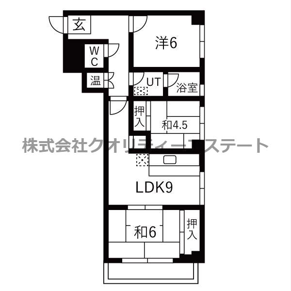 シャンボール南12条(3LDK/6階)の間取り写真