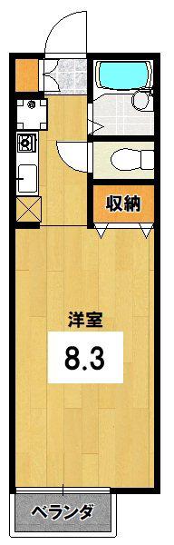 セジュール深泥池(ワンルーム/1階)の間取り写真