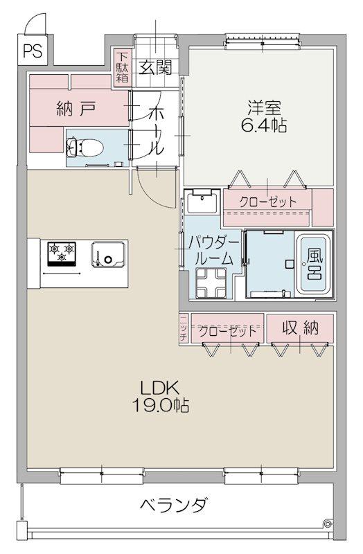 DIOS ILEX 長泉(1LDK/5階)の間取り写真