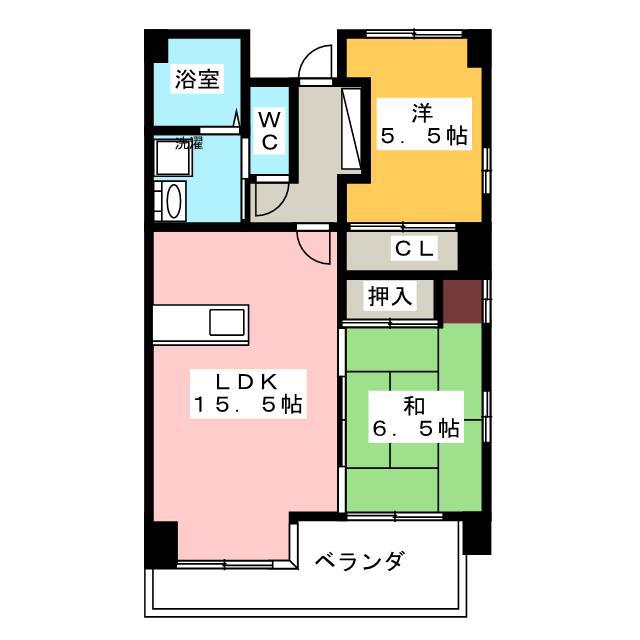 C・Y・ウエスト205(2LDK/5階)の間取り写真
