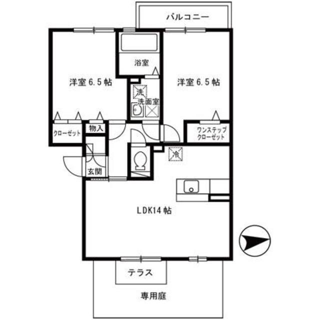 ラ ヴィーテ北花田(2LDK/1階)の間取り写真