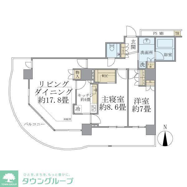 BRILLIA TOWER 大崎(2LDK/18階)の間取り写真