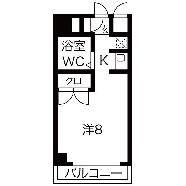 ルーミヤ鶴舞(1K/8階)の間取り写真