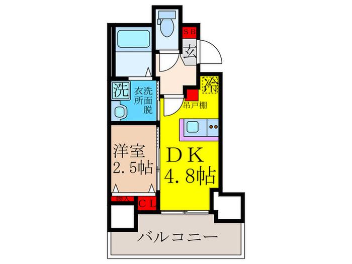 エステムコート吹田・朝日町(1DK/10階)の間取り写真