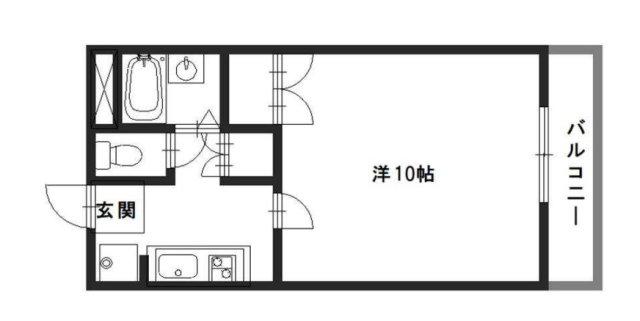 K・X御立(1K/2階)の間取り写真