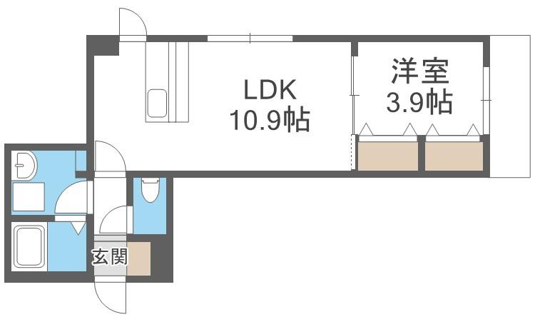 ヴェルデオーロ住吉(1LDK/3階)の間取り写真