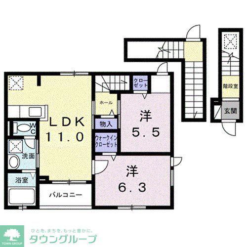 カーサ・ヴェルデ(2LDK/3階)の間取り写真