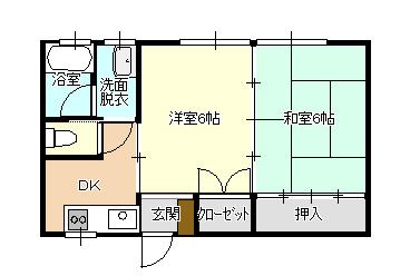 メゾンナイト(2K/1階)の間取り写真