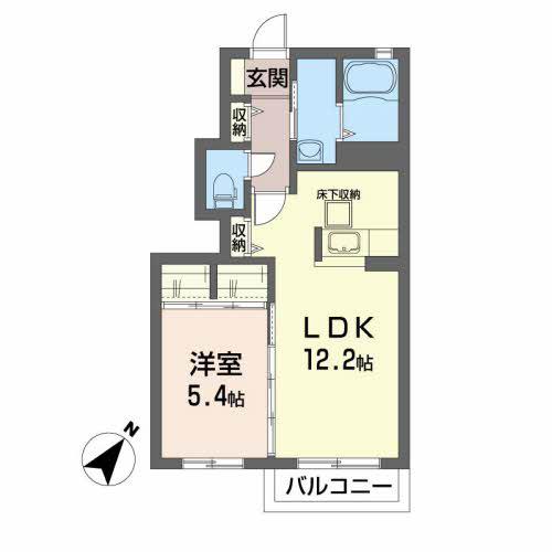 サンヴィスタ(1LDK/1階)の間取り写真