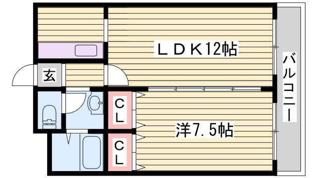 BASEI(1LDK/6階)の間取り写真