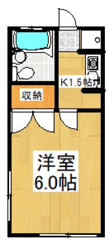 リバーハイム(1K/1階)の間取り写真