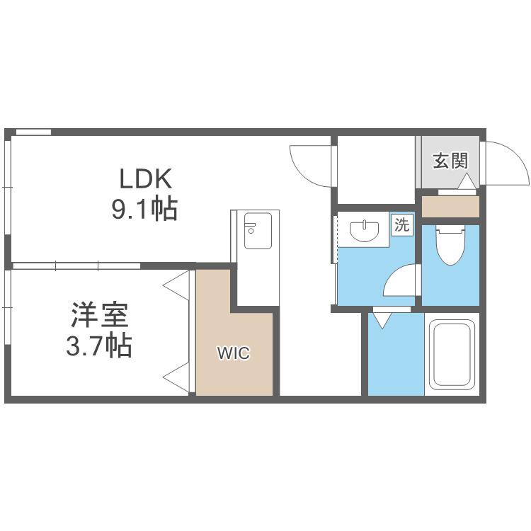 HALENIX札幌医大前(1LDK/3階)の間取り写真