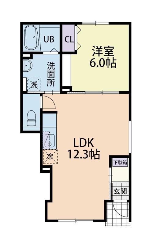 AURORA(1LDK/1階)の間取り写真