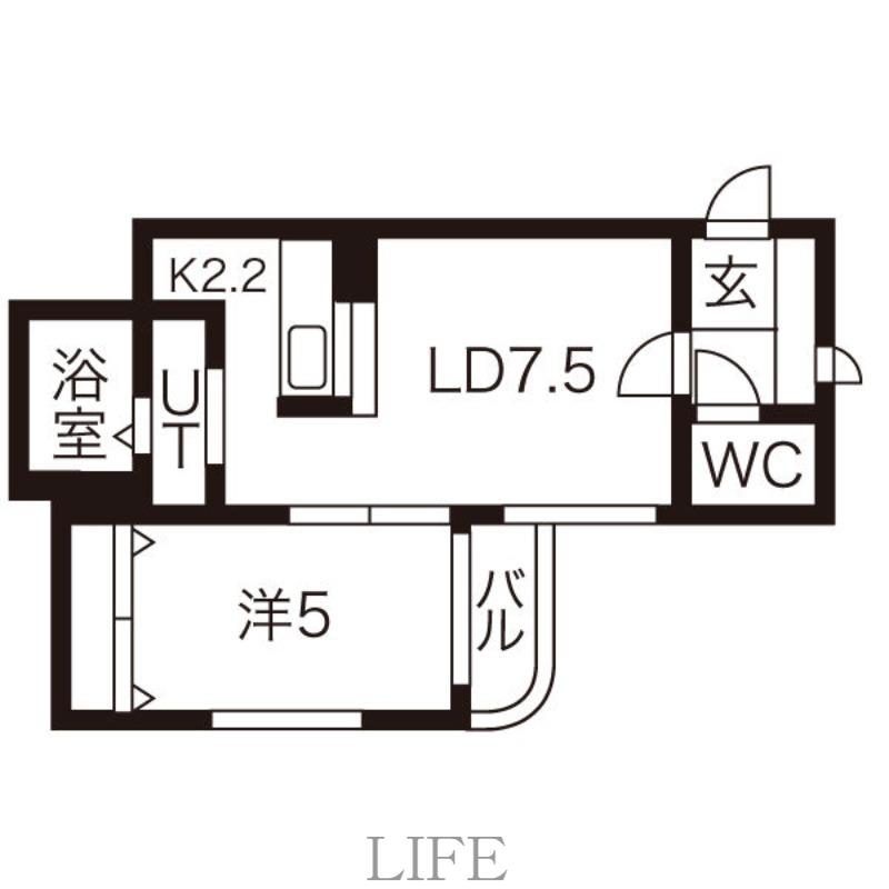 エルミタージュ(1LDK/2階)の間取り写真
