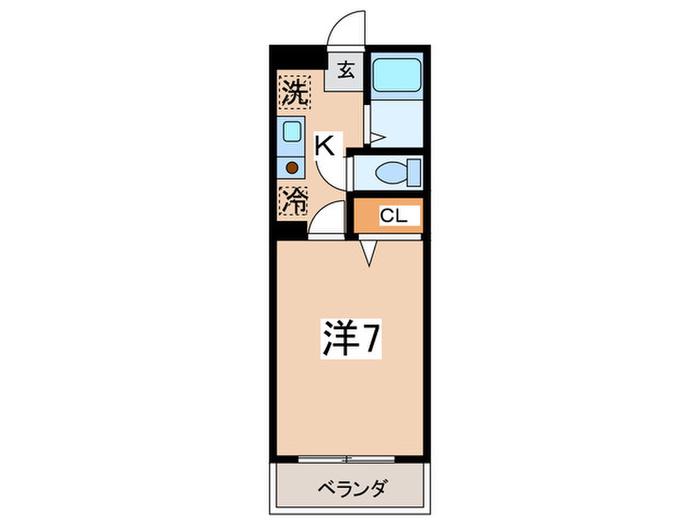 鈴木ビル(1K/1階)の間取り写真