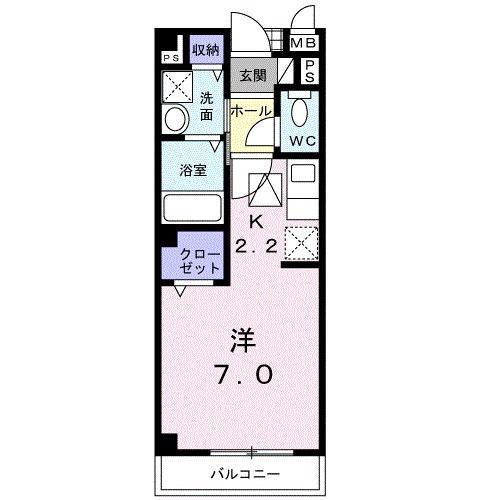 アネックスTSUKIMINO(1K/2階)の間取り写真