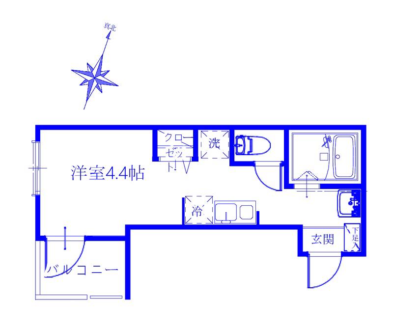 メルディア上峰4丁目(1K/3階)の間取り写真