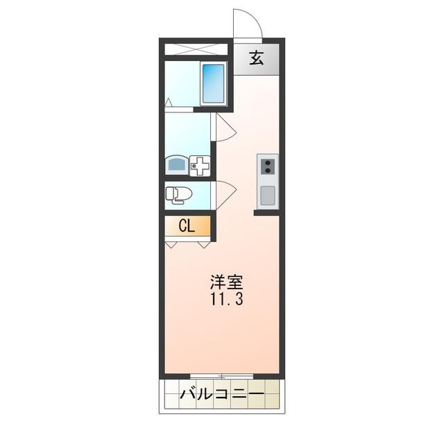 CASA DEL SOL(ワンルーム/2階)の間取り写真