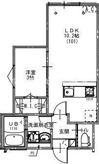 KEIAI RESIDENCE 大和田IV(1LDK/3階)の間取り写真