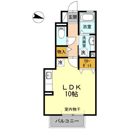 ヴィラ小山(ワンルーム/1階)の間取り写真