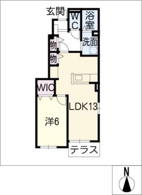 フィロス グローリー(1LDK/1階)の間取り写真