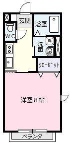 T-SQUARE(1K/2階)の間取り写真