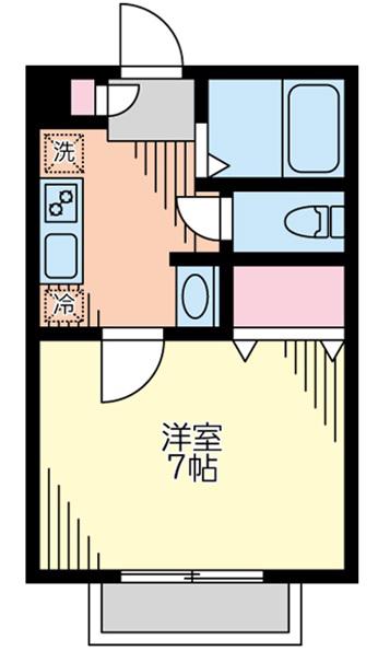 ケイスクラン(1K/1階)の間取り写真