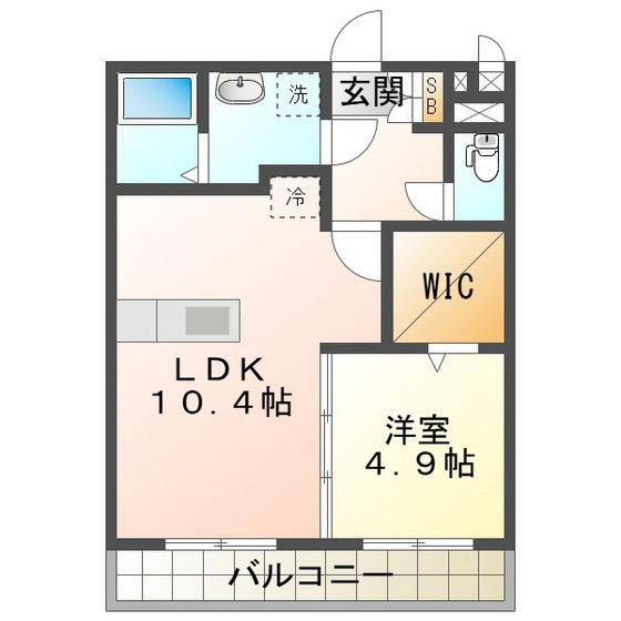 マリアロッソ富田(1LDK/3階)の間取り写真