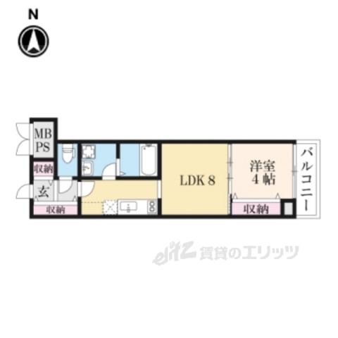 クリスタルガーデン(1LDK/3階)の間取り写真