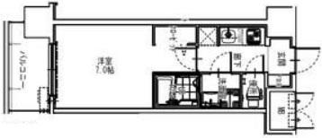 S-RESIDENCE大阪同心(1K/14階)の間取り写真
