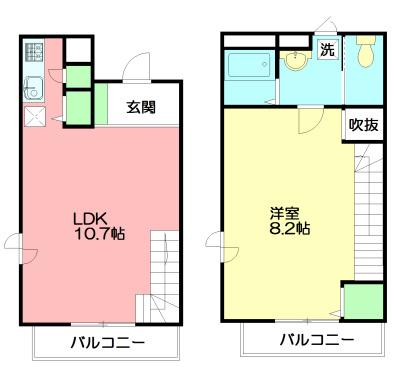 ヴェルネージュ(1LDK/2階)の間取り写真