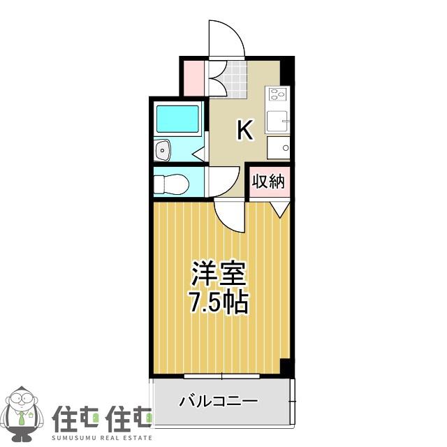ラ・ガールKATOH(1K/2階)の間取り写真