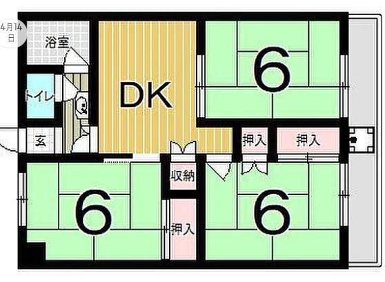 こまつばらハイツ(3DK/5階)の間取り写真