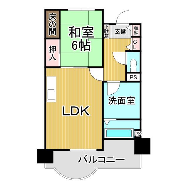東急リゾート浜名湖I棟(1LDK/2階)の間取り写真