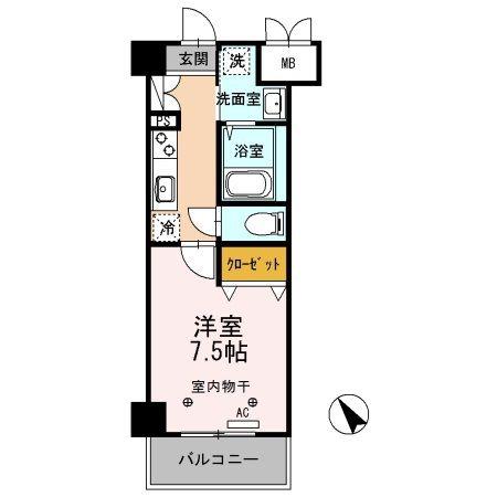 クレストスクエア(1K/3階)の間取り写真