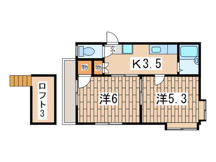 レオパレス長後第8(2K/2階)の間取り写真