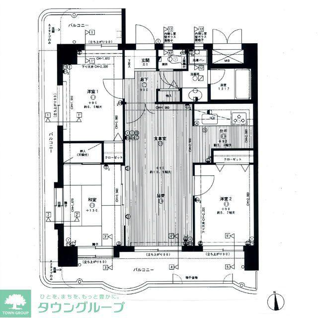 ライオンズマンション姪浜第2(3LDK/10階)の間取り写真