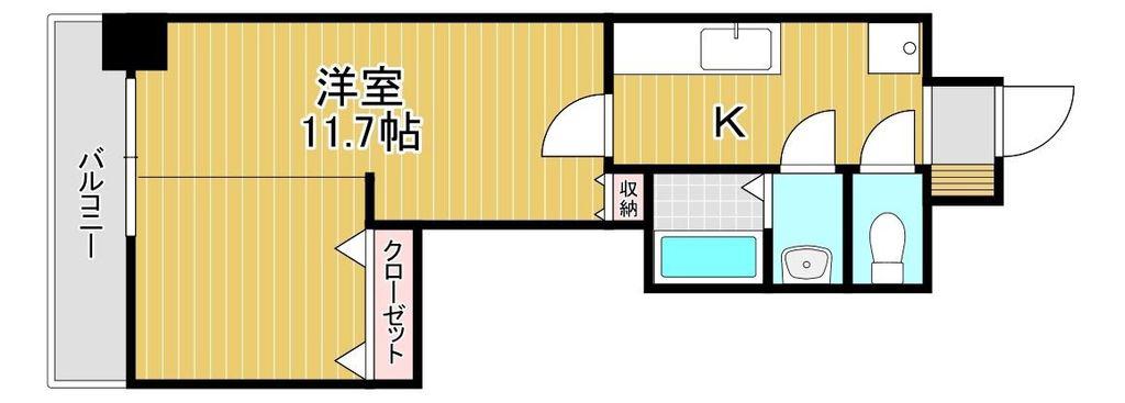 デザイナープリンセス77(1K/5階)の間取り写真
