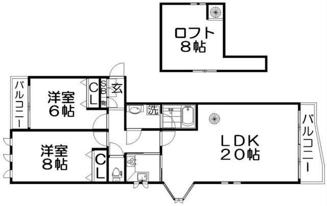 グランパティオ山之手(2SLDK/2階)の間取り写真