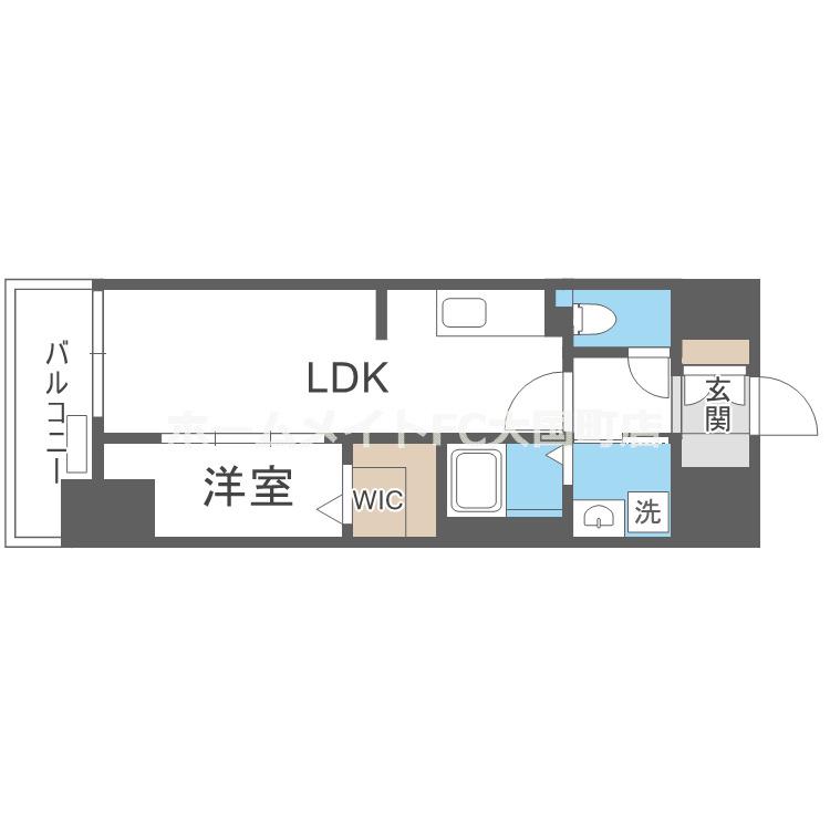 ALIVIS九条(1LDK/13階)の間取り写真