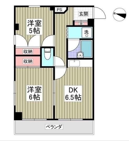 三ツ和マンション(2DK/2階)の間取り写真