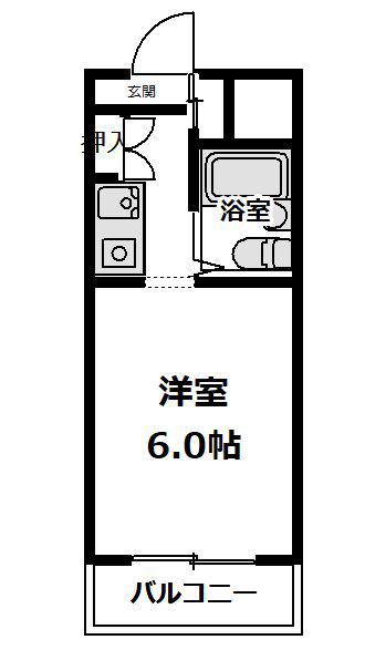 WAVE(ワンルーム/2階)の間取り写真