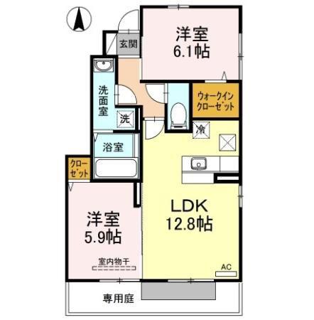 メゾン・ド・シュシュ A棟(2LDK/1階)の間取り写真